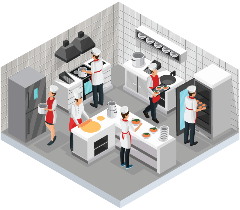 Cloud Kitchen: Advanced kitchen equipment in a cloud kitchen